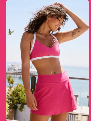 Spacedye Outlines Bra in Vivid Pink/Cloud White
