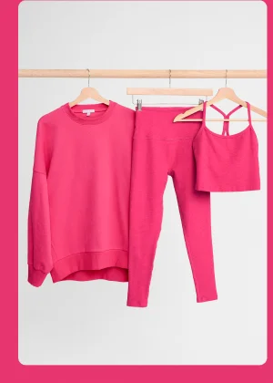 Spacedye Slim Racerback Cropped Tank in Vivid Pink Heather