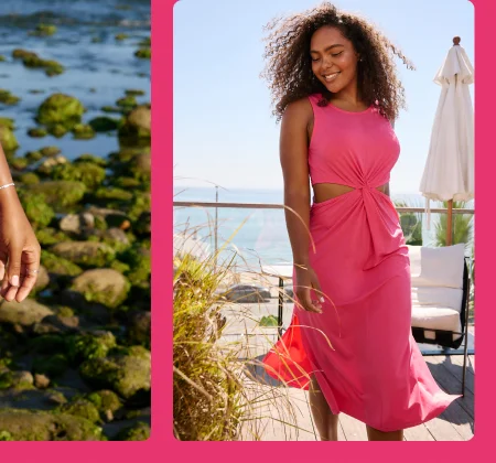 Around The World Front Twist Dress in Carnation Pink