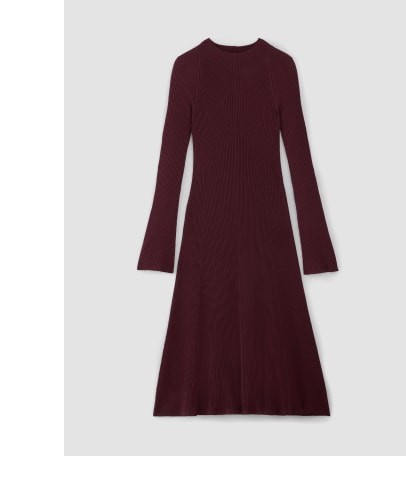 The Ribbed Mock Neck Midi Dress