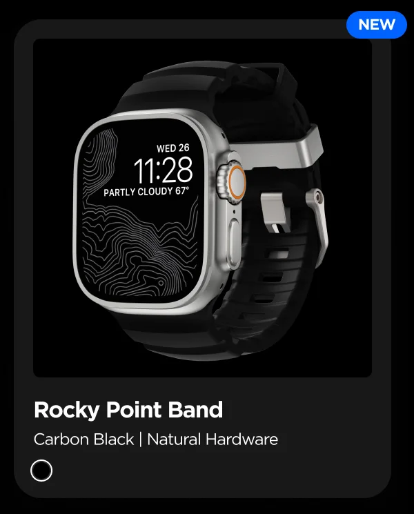 Rocky Point Band. Carbon Black. Natural Hardware.