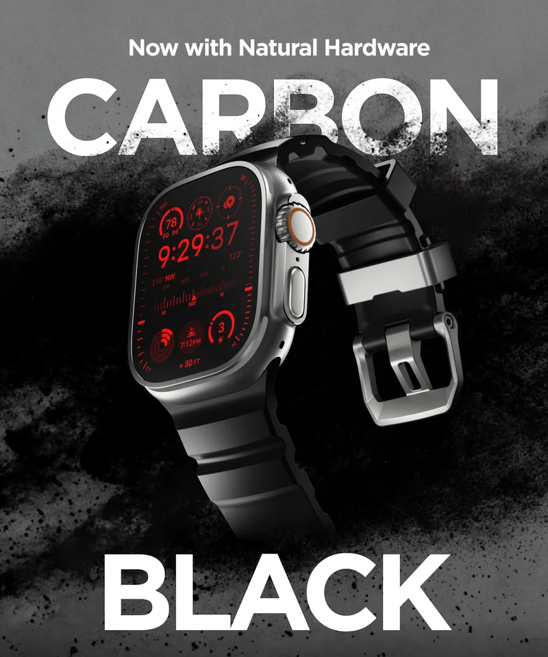 Now with Natural Hardware. Carbon Black.