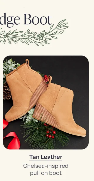 Clare Tan Leather Wedge Boot
