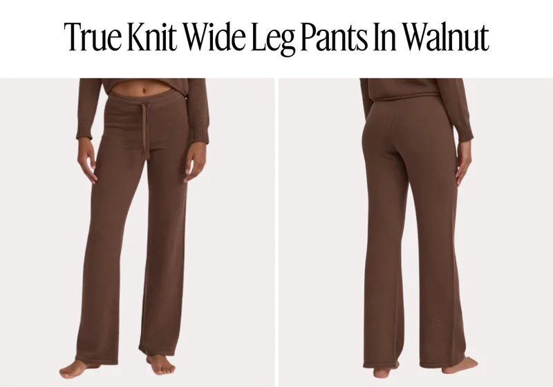 True Knit Wide Leg Pants In Walnut