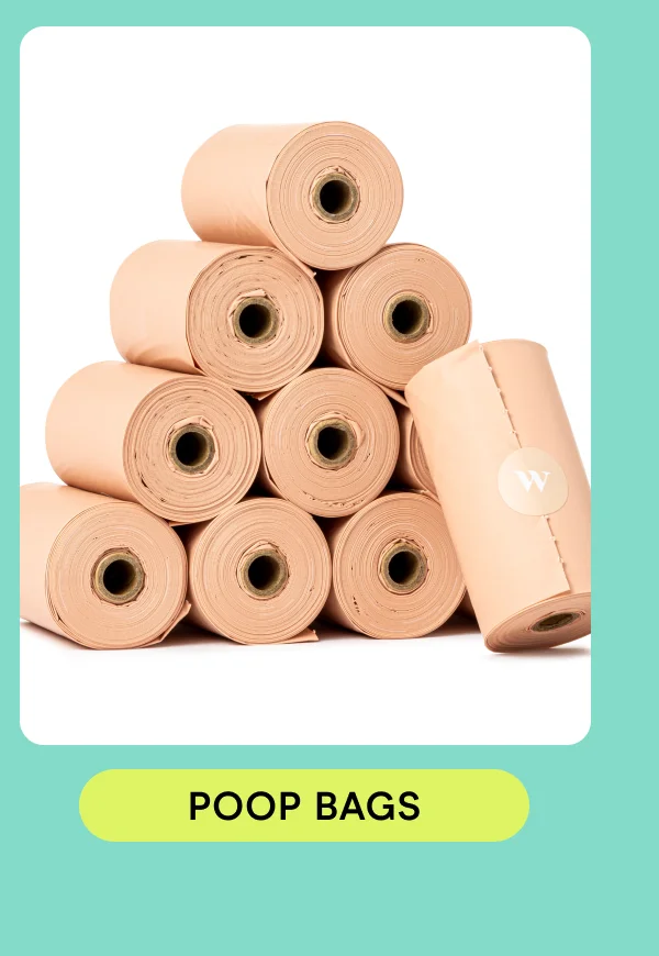 poop bag rolls stacked up on top of eachother