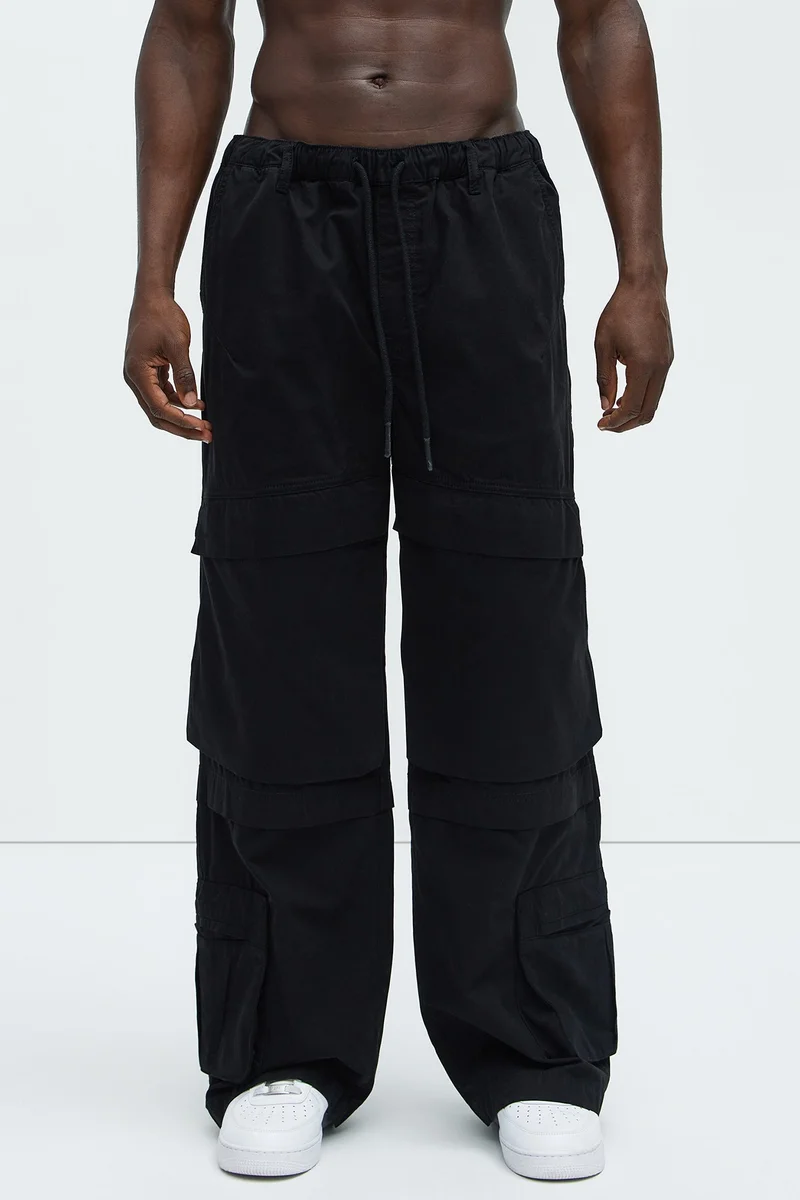 Image of Rylan Wide Leg Cargo Pants - Black