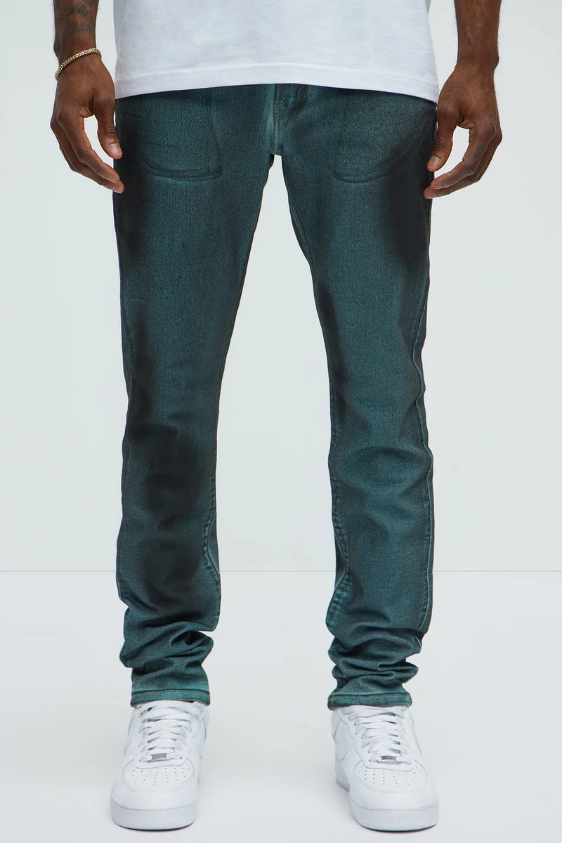 Image of Busted My Oil Stacked Skinny Jeans - Blue