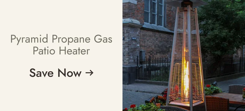 Pyramid Propane Gas Patio Heater with Wheels