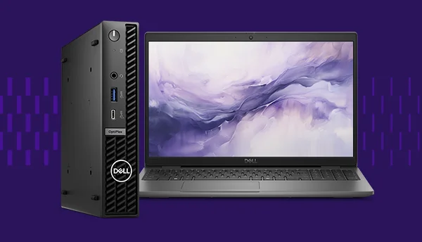 OptiPlex Micro Form Factor,&nbsp;Latitude 3550 Laptop over pattern
