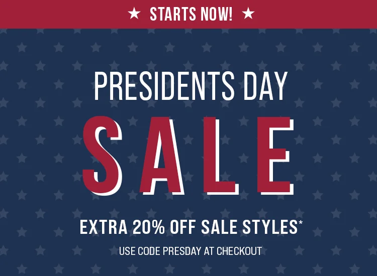 Shop an extra 20% off sale styles. Use code discount code at checkout.