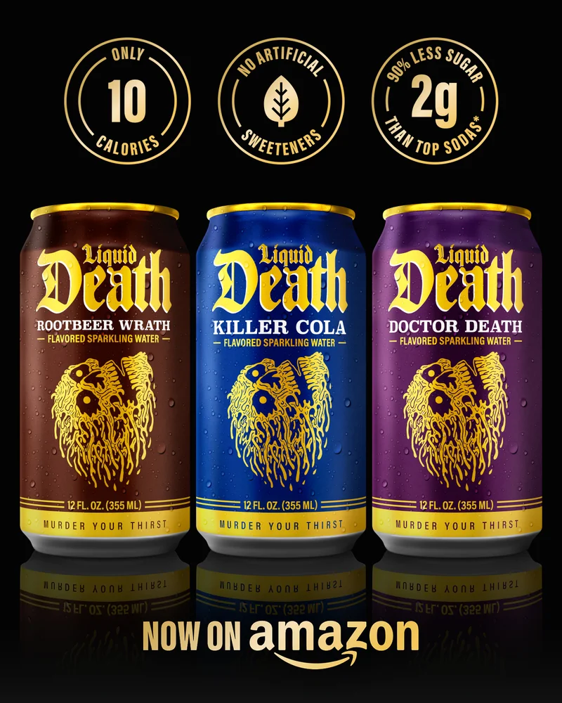 Liquid Death Soda Inspired Flavors on Amazon