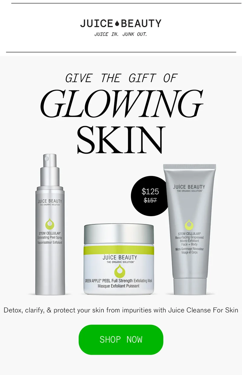 Give the Gift of Glowing Skin: Juice Cleanse or Skin