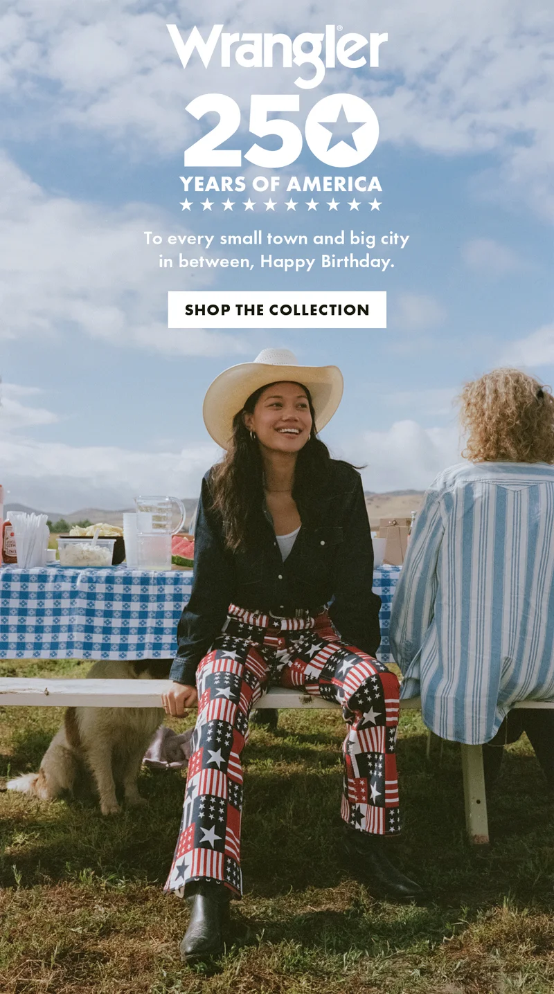 Wrangler 250 Years Of America To every small town and big city in between, Happy Birthday. Shop The Collection