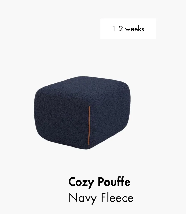 Cozy Pouffe: Navy Fleece