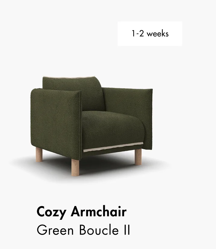 Cozy Armchair: Green Boucle II
