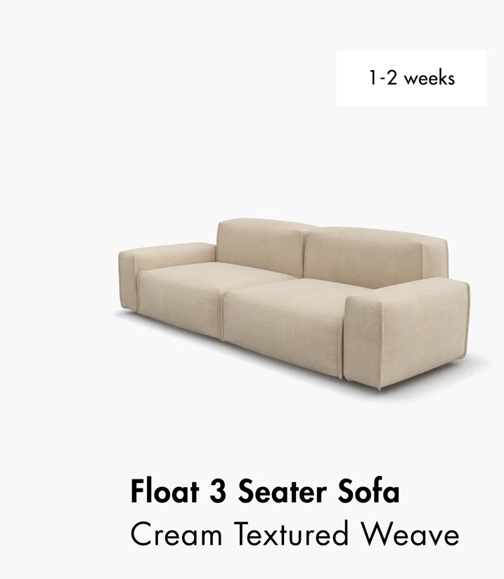 Float 3 Seater: Cream Textured Weave