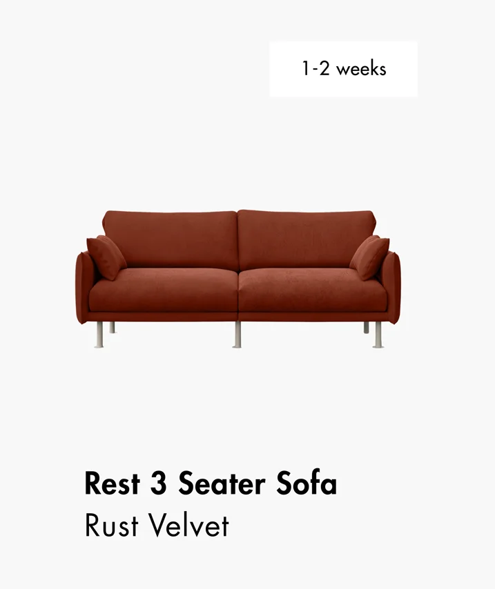 Rest 3 Seater: Rust Velvet