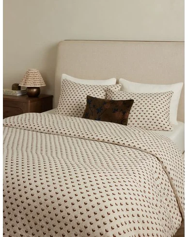 Poiret European Flax Linen® Duvet Cover - Merlot and Gold / Full/Queen / Duvet Cover