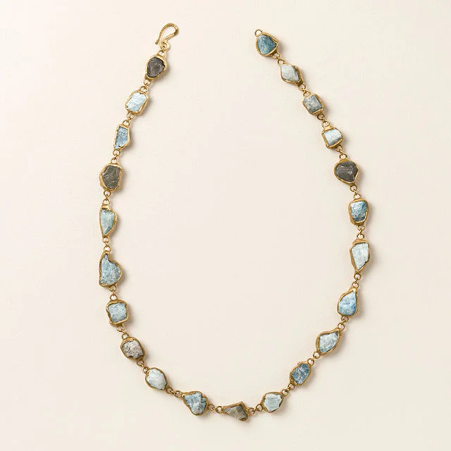 Convertible Raw Aquamarine Necklace & Bracelet