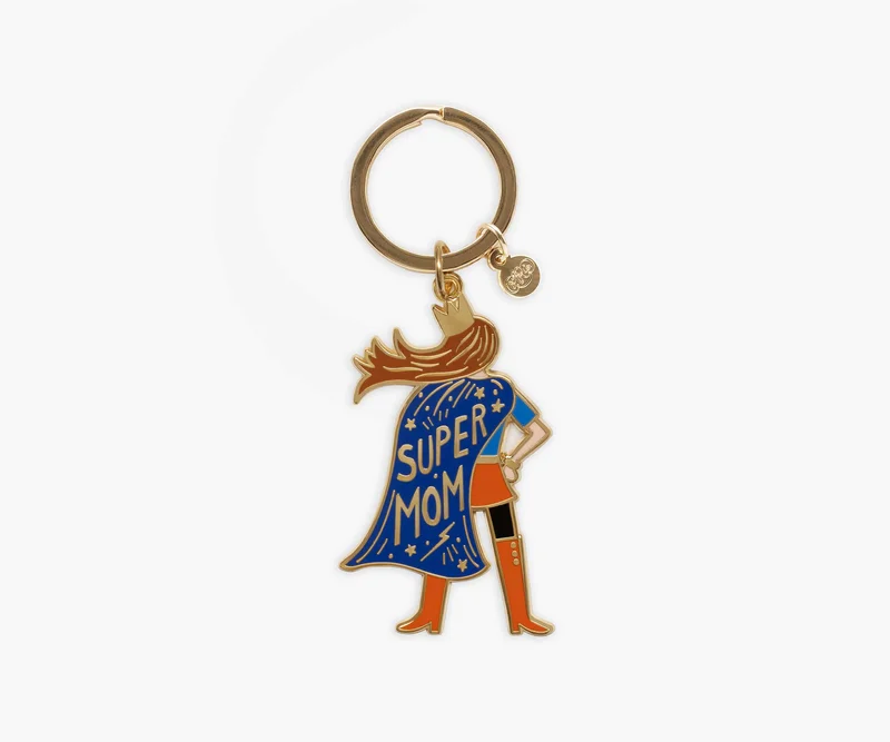 Image of Enamel Keychain - Super Mom