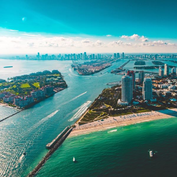 Aerial shot of Miami
