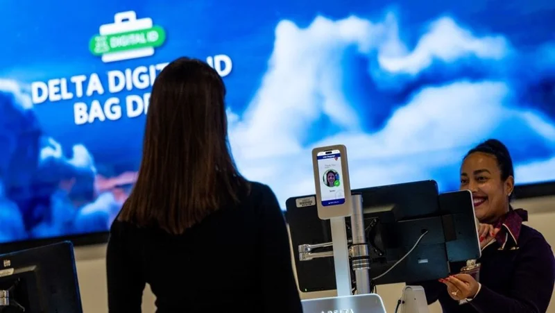 A customer uses Delta's Digital ID technology