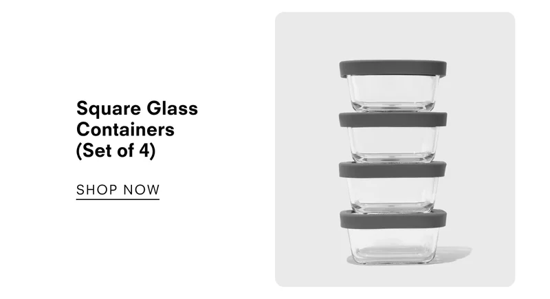 Square glass containers (set of 4)