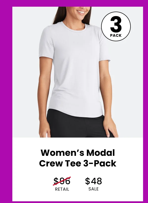 Women's Modal Crew Tee 3 Pack
