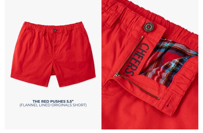 Flannel Lined Originals Short: The Red Pushes 5.5"
