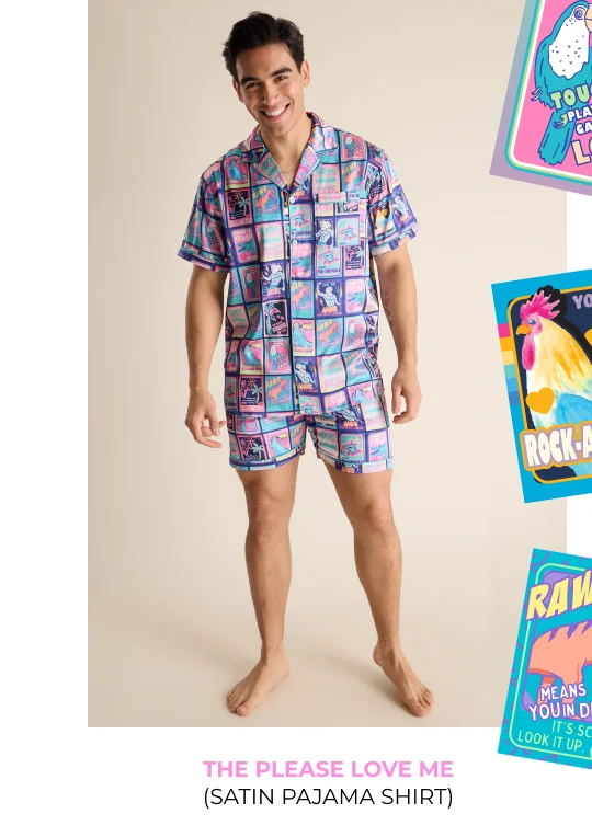 Satin Pajama Shirt: The Please Love Me