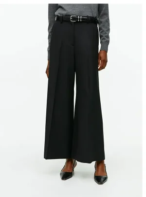 Wide Wool-Blend Trousers