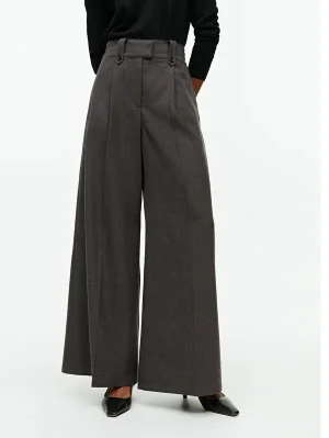 Wide Wool-Blend Trousers