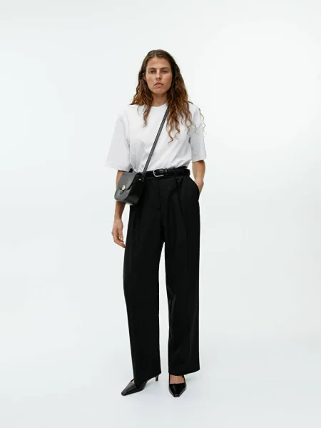 Wool Blend Twill Trousers
