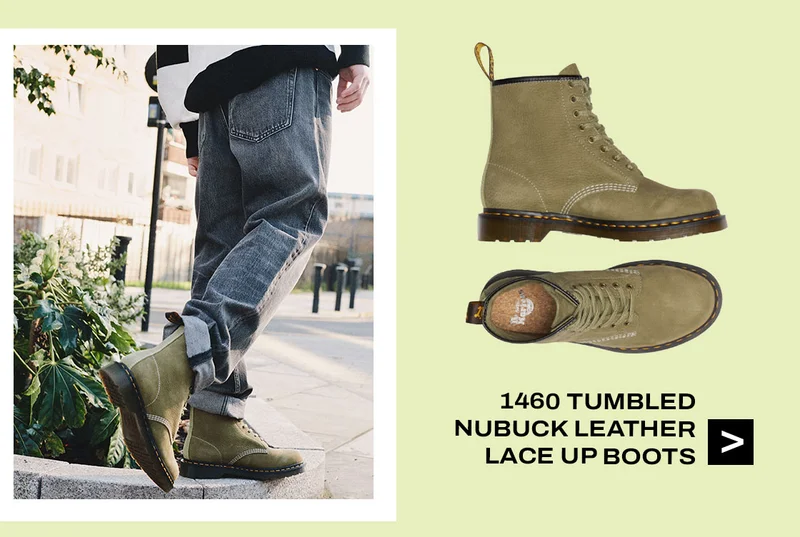1460 TUMBLED NUBUCK LEATHER LACE UP BOOTS