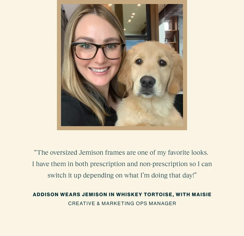 Addison wears Jemison in Whiskey Tortoise