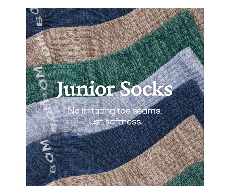 Junior Socks No irritating toe seams. Just softness