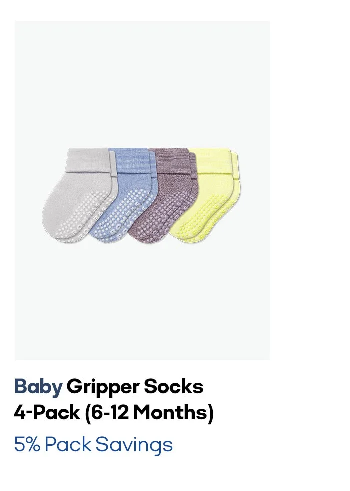Baby Gripper Socks 4-Pack (6-12 Months) 5% Pack Savings