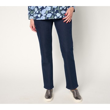 Denim & Co. Regular Comfy Knit Straight Leg Pull-On Jean