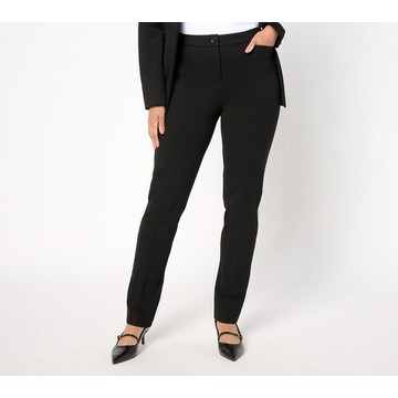Tailored by Susan Graver Regular Smart Ponte Slim Leg Trouser