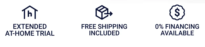 Extended at-home trial. Free shipping included. 0% financing available