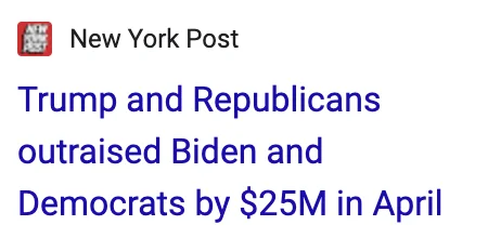 New York Post: Trump and Republicans outraised Biden and Democrats by $25M in April