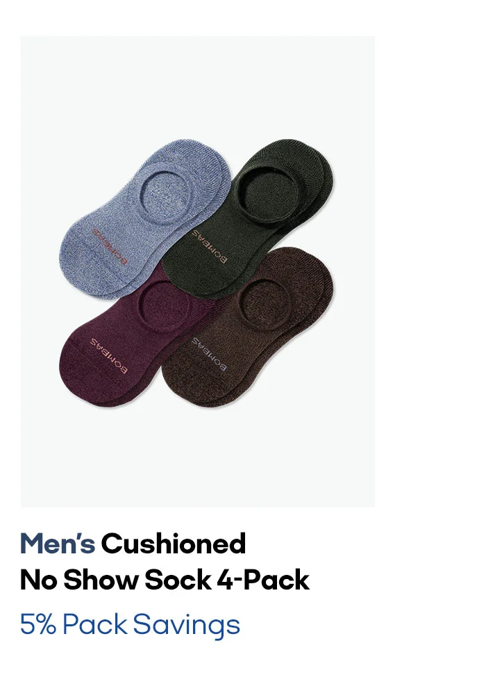 Men's Cushioned No Show Sock 4-Pack | 5% Pack Savings