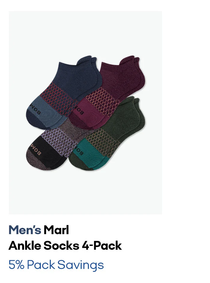Men's Marl Ankle Socks 4-Pack | 5% Pack Savings