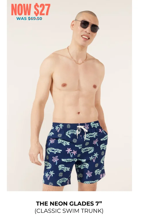 Classic Swim Trunk: The Neon Glades 7"