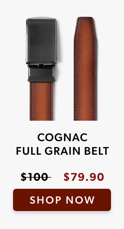 Cognac Full Grain Leather Belt