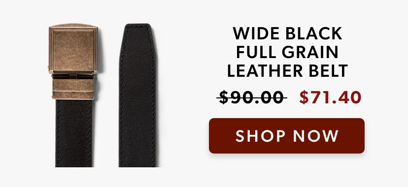 Wide Black Full Grain Leather Belt