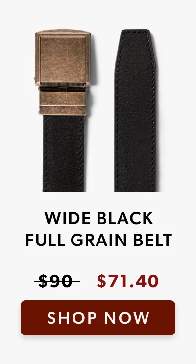 Wide Black Full Grain Leather Belt