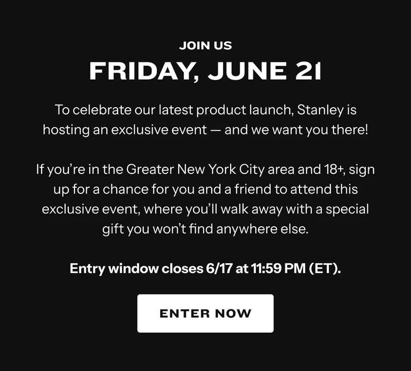 Enter for your chance to join us on Friday, June 21