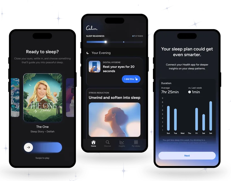 Calm Sleep UI Screens