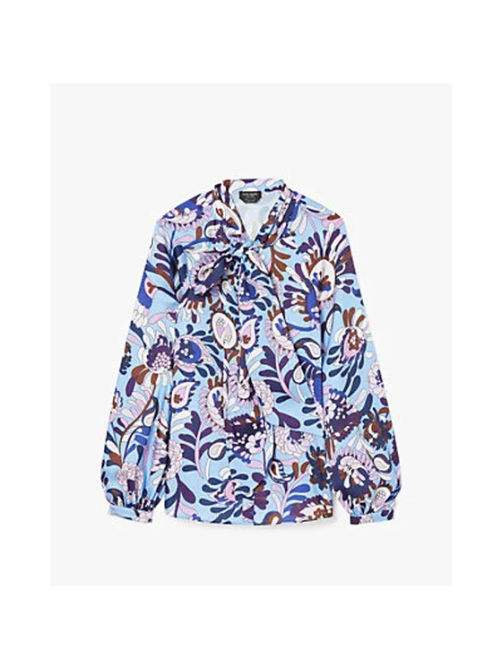 Autumn Paisley Tie-neck Shirt